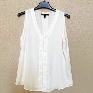 White House Black Market , woman, Sleeveless V-neck tank top, White, M